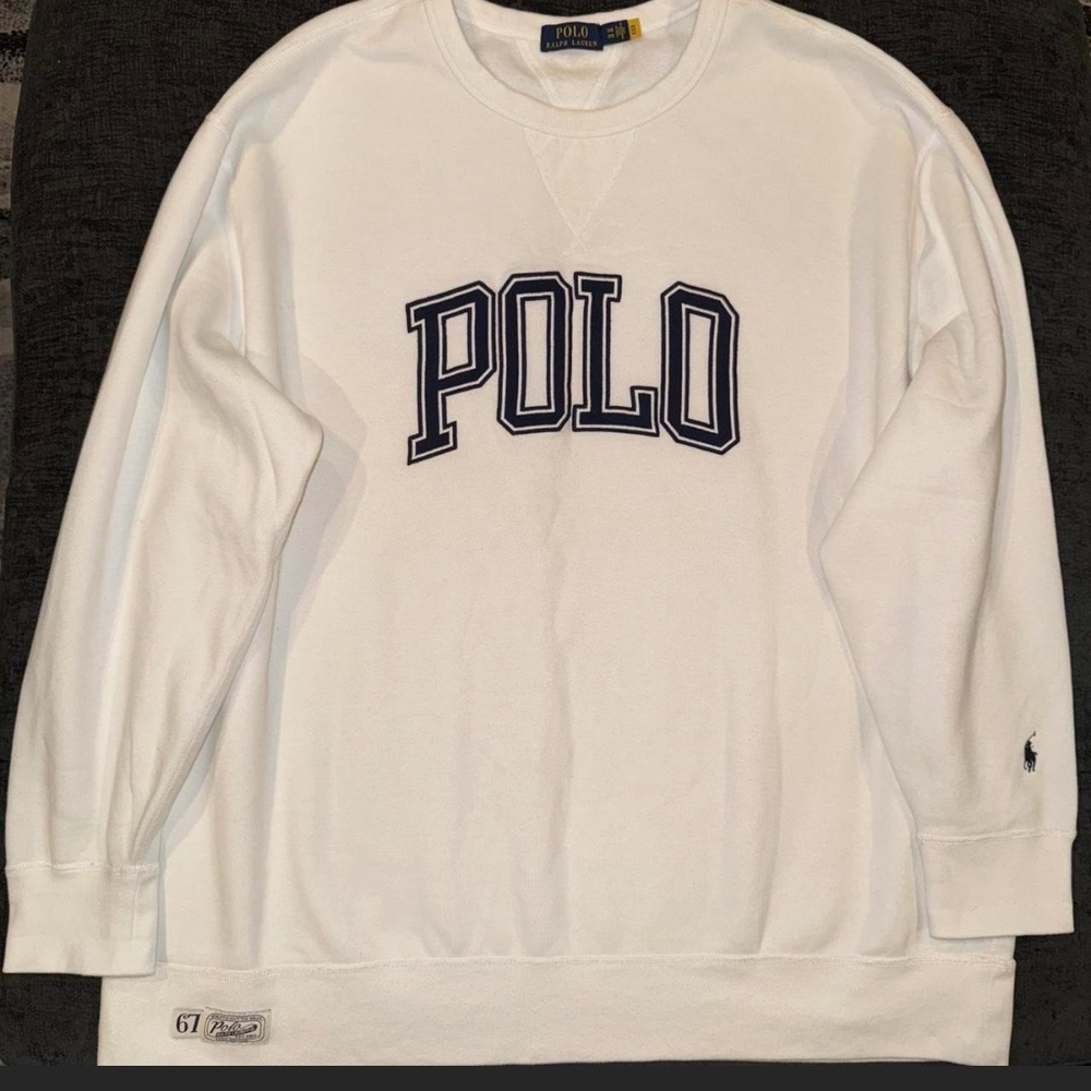 Ralph Lauren White Crewneck Sweater for Men